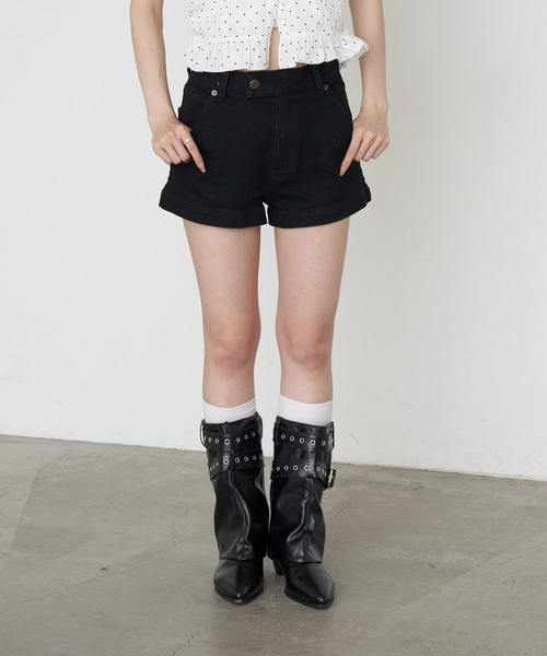 RAY CASSIN(レイカズン)の「【2サイズ展開】ピグメントマイクロショートパンツ(その他パンツ・レディース・ネイビー/スカイブルー/ブラック・M/S)」の4枚目の写真