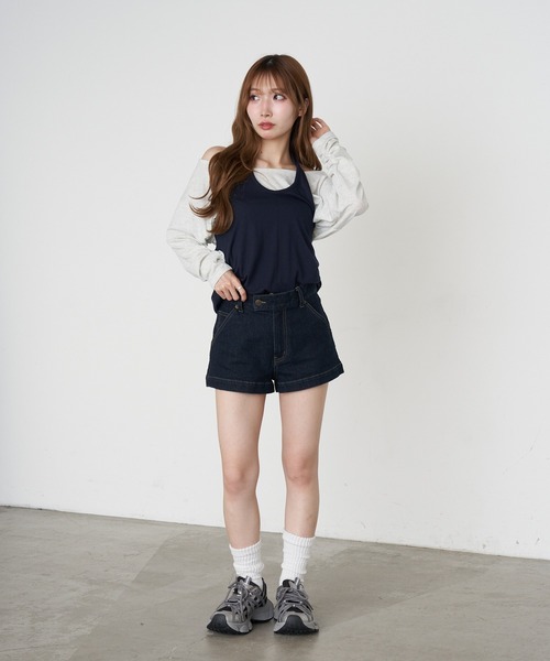RAY CASSIN(レイカズン)の「【2サイズ展開】ピグメントマイクロショートパンツ(その他パンツ・レディース・ネイビー/スカイブルー/ブラック・M/S)」の21枚目の写真