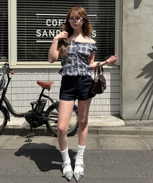 RAY CASSIN(レイカズン)の「【2サイズ展開】ピグメントマイクロショートパンツ(その他パンツ・レディース・ネイビー/スカイブルー/ブラック・M/S)」の15枚目の写真