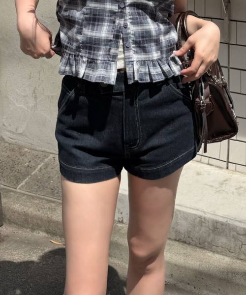 RAY CASSIN(レイカズン)の「【2サイズ展開】ピグメントマイクロショートパンツ(その他パンツ・レディース・ネイビー/スカイブルー/ブラック・M/S)」の13枚目の写真