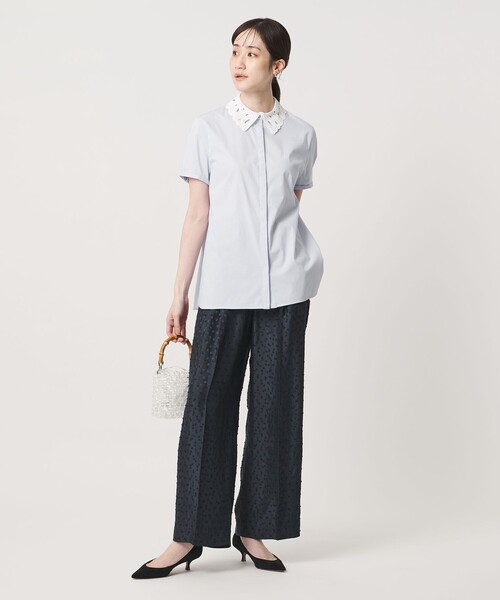 UNITED ARROWS(ユナイテッドアローズ)の「ドット サテン 2タック ワイドパンツ(スラックス・レディース・オフホワイト/ライトブルー/ネイビー/ダークグレー・40/36/38)」の19枚目の写真