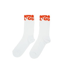 MSGM KIDS（エムエスジーエムキッズ）の「MSGM KIDS グラフィティウェーブ アメリブ ロゴソックス（ソックス/靴下）」