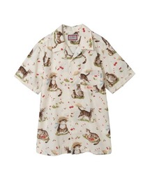さくらんぼの丘のねこプリントシャツブラウス