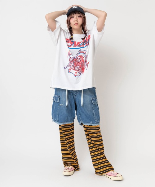 RNA(アールエヌエー)の「T1016 ダメージカーゴショーツ(デニムパンツ・レディース・カモフラージュ/インディゴブルー・MEDIUM)」の11枚目の写真