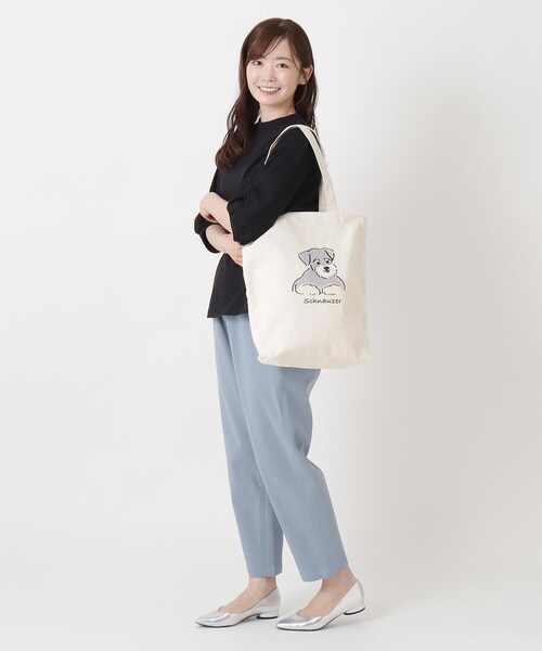 one'sterrace(ワンズテラス)の「JOUET ジョエット プリントトート シュナウザー(トートバッグ・レディース・ホワイト系9・99)」の2枚目の写真