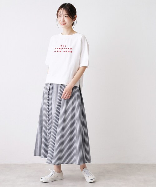 Dessin（デッサン）の「【洗える】フロッキーロゴ裏毛プルオーバー（Tシャツ/カットソー・レディース・ネイビー/ホワイト系/グレー・01/02/03）」の6枚目の写真