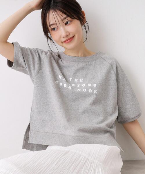Dessin（デッサン）の「【洗える】フロッキーロゴ裏毛プルオーバー（Tシャツ/カットソー・レディース・ネイビー/ホワイト系/グレー・01/02/03）」の8枚目の写真