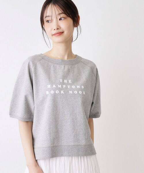 Dessin（デッサン）の「【洗える】フロッキーロゴ裏毛プルオーバー（Tシャツ/カットソー・レディース・ネイビー/ホワイト系/グレー・01/02/03）」の9枚目の写真
