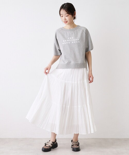 Dessin（デッサン）の「【洗える】フロッキーロゴ裏毛プルオーバー（Tシャツ/カットソー・レディース・ネイビー/ホワイト系/グレー・01/02/03）」の10枚目の写真