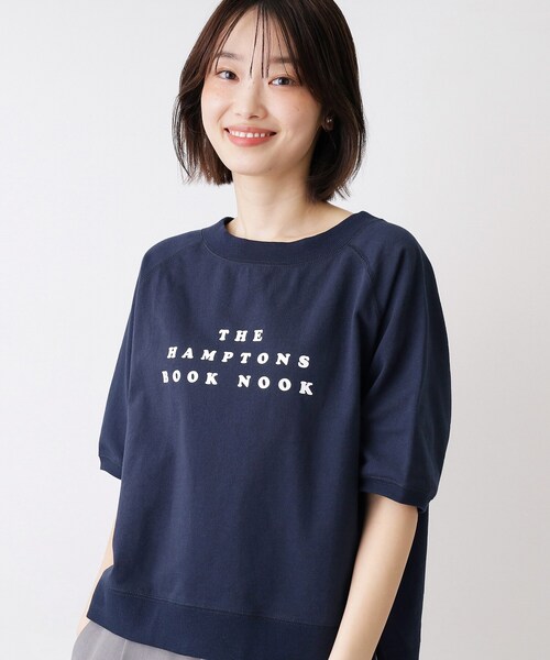 Dessin（デッサン）の「【洗える】フロッキーロゴ裏毛プルオーバー（Tシャツ/カットソー・レディース・ネイビー/ホワイト系/グレー・01/02/03）」の12枚目の写真