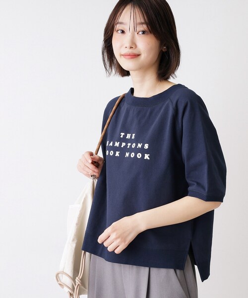 Dessin（デッサン）の「【洗える】フロッキーロゴ裏毛プルオーバー（Tシャツ/カットソー・レディース・ネイビー/ホワイト系/グレー・01/02/03）」の13枚目の写真
