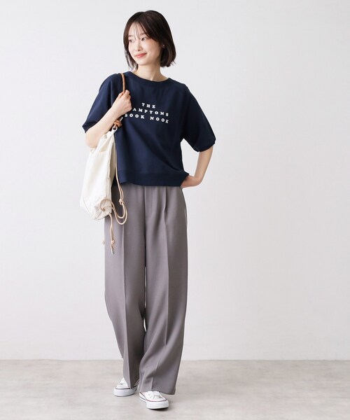 Dessin（デッサン）の「【洗える】フロッキーロゴ裏毛プルオーバー（Tシャツ/カットソー・レディース・ネイビー/ホワイト系/グレー・01/02/03）」の14枚目の写真