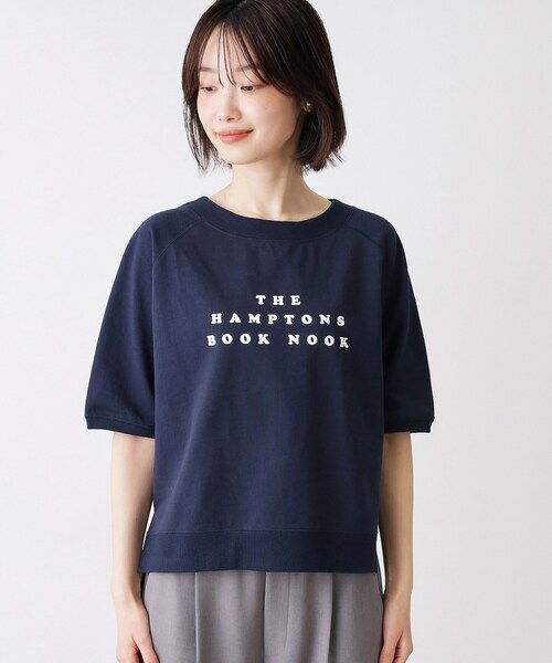 Dessin（デッサン）の「【洗える】フロッキーロゴ裏毛プルオーバー（Tシャツ/カットソー・レディース・ネイビー/ホワイト系/グレー・01/02/03）」の16枚目の写真