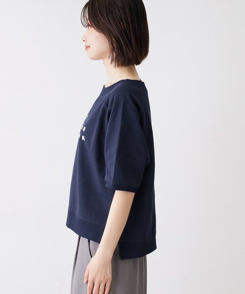 Dessin（デッサン）の「【洗える】フロッキーロゴ裏毛プルオーバー（Tシャツ/カットソー・レディース・ネイビー/ホワイト系/グレー・01/02/03）」の17枚目の写真