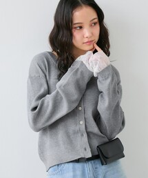 袖口レースカーディガン