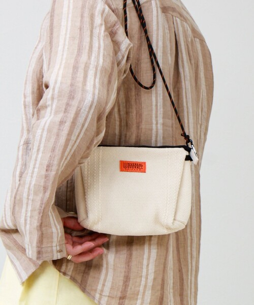 UNIVERSAL OVERALL（ユニバーサルオーバーオール）の「【UNIVERSAL OVERALL】Summer knit sacoche（ショルダーバッグ・メンズ・サックスブルー/ブラック/オレンジ/ラベンダー/オフホワイト・FREE）」の2枚目の写真