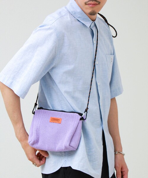 UNIVERSAL OVERALL（ユニバーサルオーバーオール）の「【UNIVERSAL OVERALL】Summer knit sacoche（ショルダーバッグ・メンズ・サックスブルー/ブラック/オレンジ/ラベンダー/オフホワイト・FREE）」の12枚目の写真