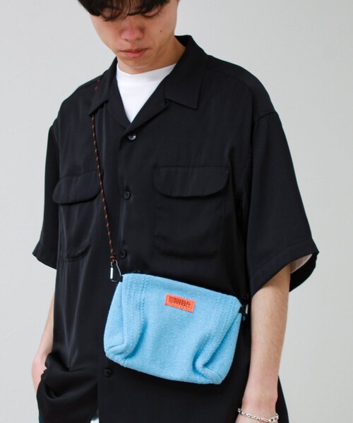 UNIVERSAL OVERALL（ユニバーサルオーバーオール）の「【UNIVERSAL OVERALL】Summer knit sacoche（ショルダーバッグ・メンズ・サックスブルー/ブラック/オレンジ/ラベンダー/オフホワイト・FREE）」の15枚目の写真