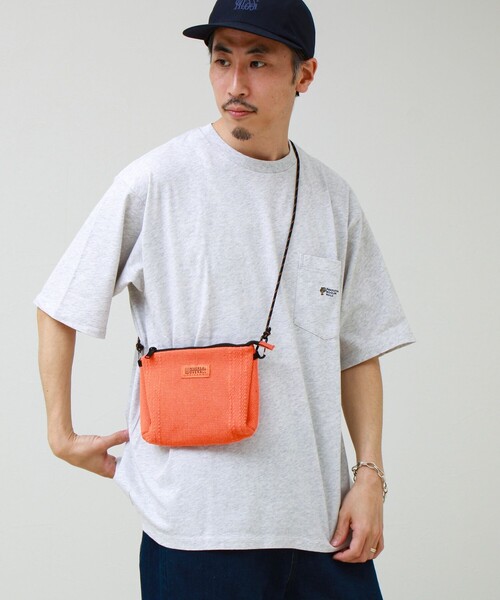 UNIVERSAL OVERALL（ユニバーサルオーバーオール）の「【UNIVERSAL OVERALL】Summer knit sacoche（ショルダーバッグ・メンズ・サックスブルー/ブラック/オレンジ/ラベンダー/オフホワイト・FREE）」の22枚目の写真