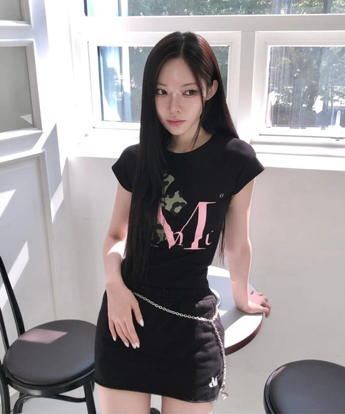 MUCENT(ムセント)の「MUCENT/カモクロスラグランTシャツ(Tシャツ/カットソー・レディース・ブラック×ピンク/ブラック×カーキ/ホワイト・FREE)」の14枚目の写真