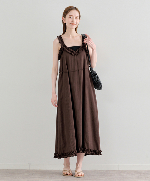 U by SPICK&SPAN(ユーバイスピックアンドスパン)の「Atelier Edition/アトリエ エディション SHIRRING SHOULDER DRESS(ワンピース・レディース・ブラウン・SMALL)」の20枚目の写真