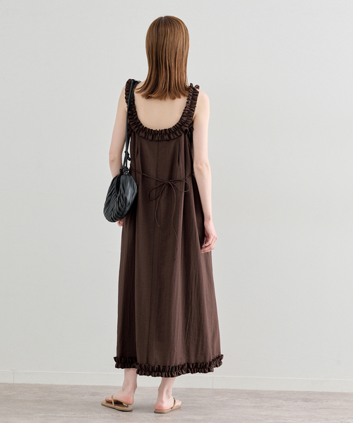 U by SPICK&SPAN(ユーバイスピックアンドスパン)の「Atelier Edition/アトリエ エディション SHIRRING SHOULDER DRESS(ワンピース・レディース・ブラウン・SMALL)」の18枚目の写真