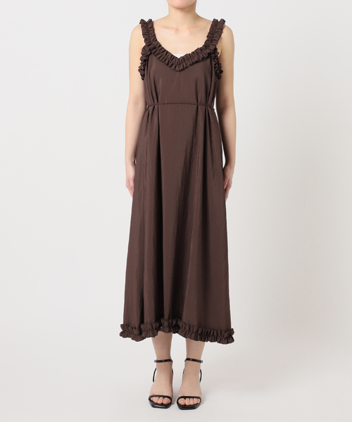 U by SPICK&SPAN(ユーバイスピックアンドスパン)の「Atelier Edition/アトリエ エディション SHIRRING SHOULDER DRESS(ワンピース・レディース・ブラウン・SMALL)」の13枚目の写真