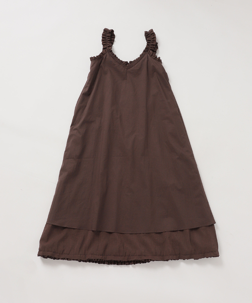U by SPICK&SPAN(ユーバイスピックアンドスパン)の「Atelier Edition/アトリエ エディション SHIRRING SHOULDER DRESS(ワンピース・レディース・ブラウン・SMALL)」の4枚目の写真
