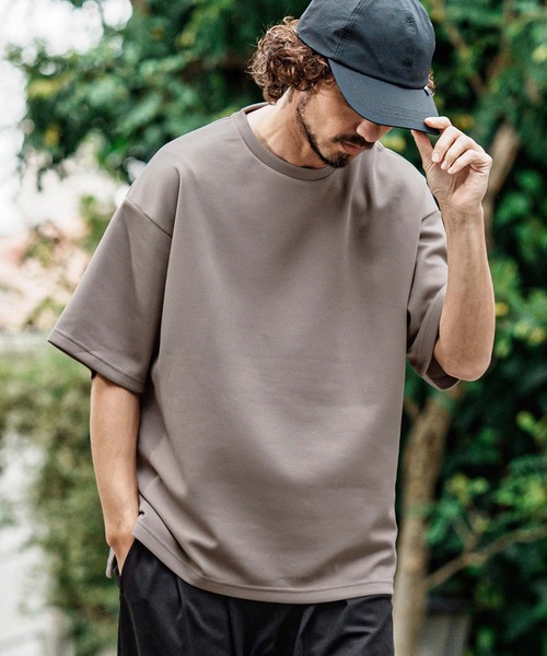 CAMBIO(カンビオ)の「mt10489- 鹿の子サイドスリットショートスリーブTシャツ(Tシャツ/カットソー・メンズ・ブラック/グレイッシュベージュ/ホワイト・XL/L/M)」の9枚目の写真