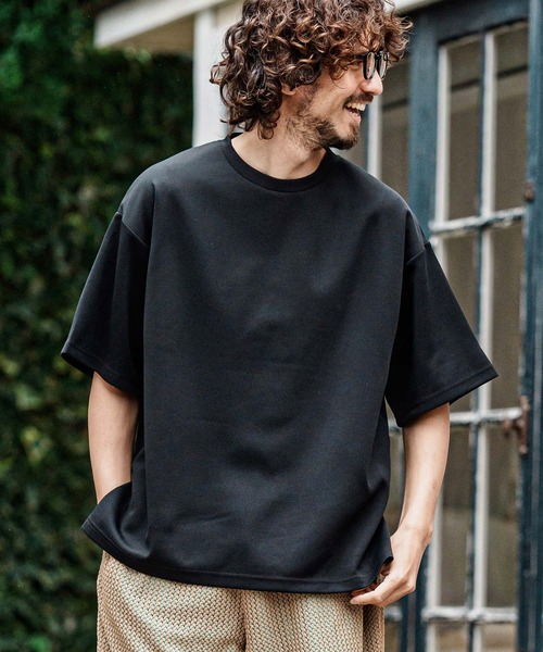 CAMBIO(カンビオ)の「mt10489- 鹿の子サイドスリットショートスリーブTシャツ(Tシャツ/カットソー・メンズ・ブラック/グレイッシュベージュ/ホワイト・XL/L/M)」の12枚目の写真
