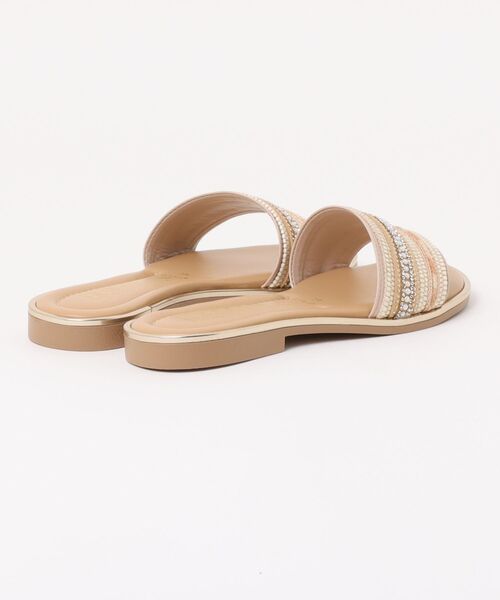 ITALIAN SHOEMAKERS(イタリアンシューメーカー)の「【ITALIAN SHOEMAKERS】シャイニーボーダーフラットサンダル(962337)(サンダル・レディース・ベージュ・37/36/35/38)」の2枚目の写真