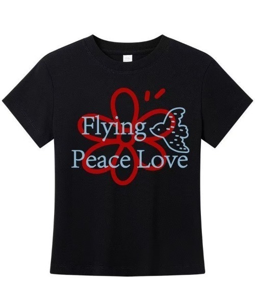 Achic(アシック)の「カワイイ花柄半袖(Tシャツ/カットソー・レディース・ホワイト/ブラック・M)」の9枚目の写真