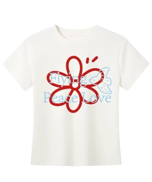 Achic(アシック)の「カワイイ花柄半袖(Tシャツ/カットソー・レディース・ホワイト/ブラック・M)」の10枚目の写真
