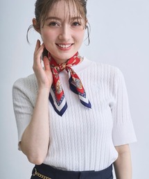 刺しゅう入りケーブニットプルオーバー