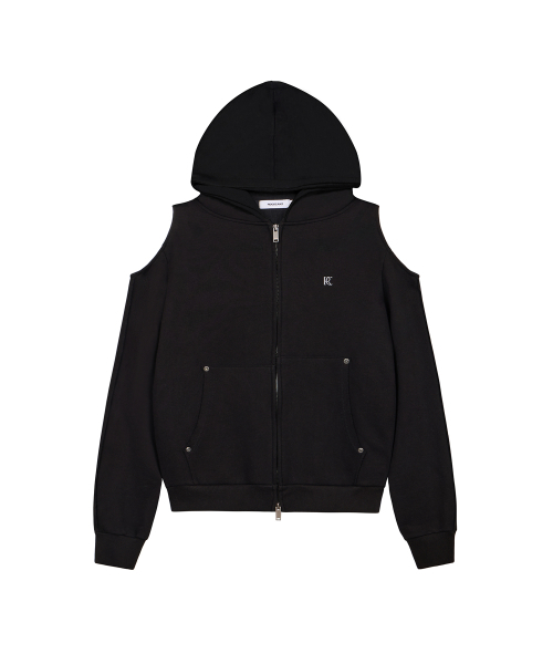 ROCKCAKE（ロックケーキ）の「Offset Cutout Zip Up Hoodie - Black（パーカー・レディース・その他・SMALL）」の2枚目の写真