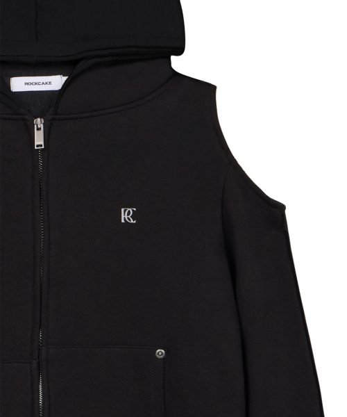 ROCKCAKE（ロックケーキ）の「Offset Cutout Zip Up Hoodie - Black（パーカー・レディース・その他・SMALL）」の4枚目の写真