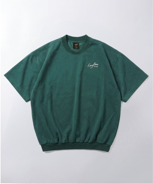 Leyline(レイライン)の「【Leyline】Premium Suede tee / スウェードタッチ 裾リブ オーバーサイズTシャツ(Tシャツ/カットソー・メンズ・ネイビー/グリーン・M/L/XL)」の4枚目の写真