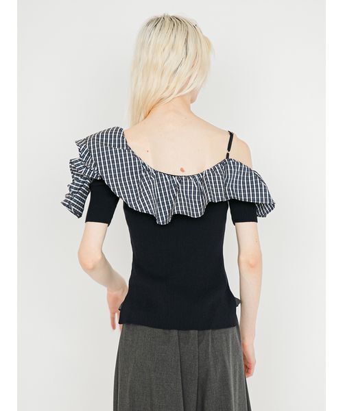 SORIN(ソリン )の「Asymmetric Frilled Top/アシンメトリック フリルトップ(Tシャツ/カットソー・レディース・グレー/ダークネイビー/ブラック・38)」の8枚目の写真