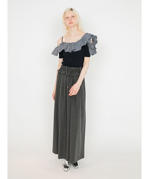 SORIN(ソリン )の「Asymmetric Frilled Top/アシンメトリック フリルトップ(Tシャツ/カットソー・レディース・グレー/ダークネイビー/ブラック・38)」の9枚目の写真