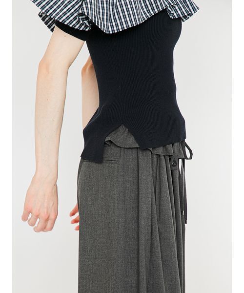 SORIN(ソリン )の「Asymmetric Frilled Top/アシンメトリック フリルトップ(Tシャツ/カットソー・レディース・グレー/ダークネイビー/ブラック・38)」の12枚目の写真