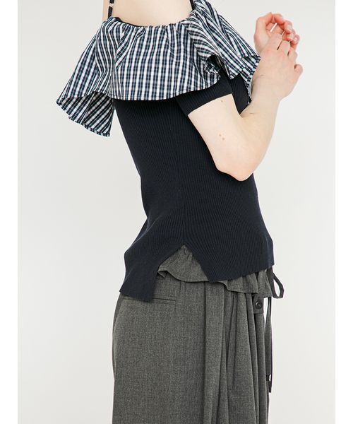 SORIN(ソリン )の「Asymmetric Frilled Top/アシンメトリック フリルトップ(Tシャツ/カットソー・レディース・グレー/ダークネイビー/ブラック・38)」の13枚目の写真
