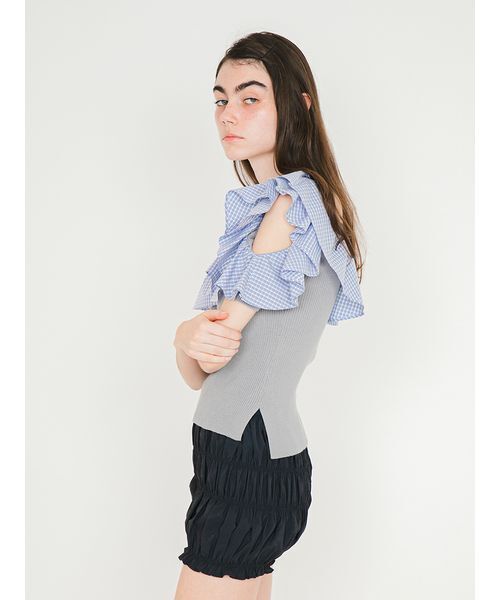 SORIN(ソリン )の「Asymmetric Frilled Top/アシンメトリック フリルトップ(Tシャツ/カットソー・レディース・グレー/ダークネイビー/ブラック・38)」の17枚目の写真