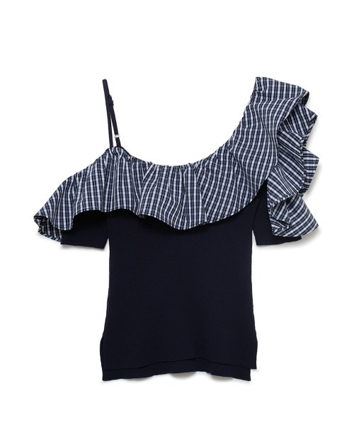 SORIN(ソリン )の「Asymmetric Frilled Top/アシンメトリック フリルトップ(Tシャツ/カットソー・レディース・グレー/ダークネイビー/ブラック・38)」の15枚目の写真