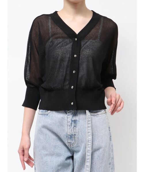 LAGUNAMOON(ラグナムーン)の「2WAYラメシアーニットカーディガン 【夏服】(カーディガン/ボレロ・レディース・モカ/アイボリー/ピンク/ブラック・FREE)」の19枚目の写真