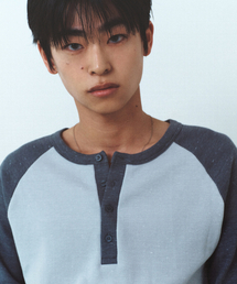 DRUNKTXT（ドランクテキスト）の「Reglan Henly Neck Long Sleeve Gray（Tシャツ/カットソー）」