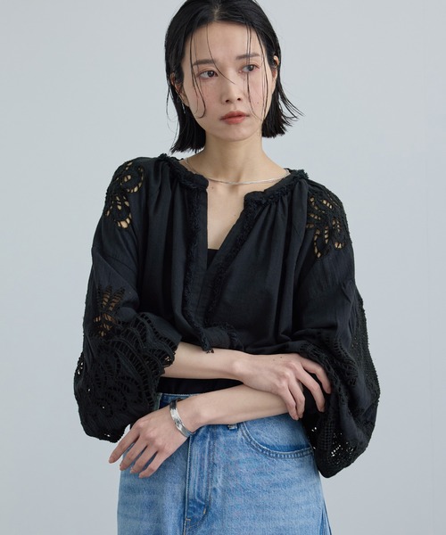WEB限定】カットワークエンブロイダリーブラウス（シャツ/ブラウス