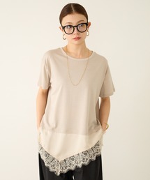 BAYFLOW | アシメレースヘム半袖Tシャツ(Tシャツ/カットソー)