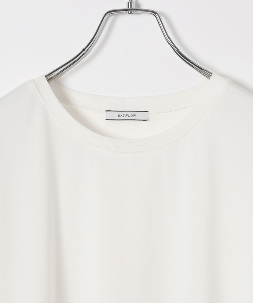 BAYFLOW（ベイフロー）の「アシメレースヘム半袖Tシャツ（Tシャツ/カットソー・レディース・オフホワイト/チャコール/ベージュ・FREE）」の5枚目の写真