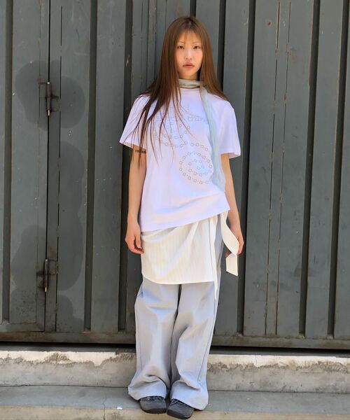 THECOLDESTMOMENT(ザコールデストモーメント)の「TCM mini logo nylon pants (sky blue)(スウェットパンツ・レディース・その他・SMALL/MEDIUM/LARGE)」の7枚目の写真