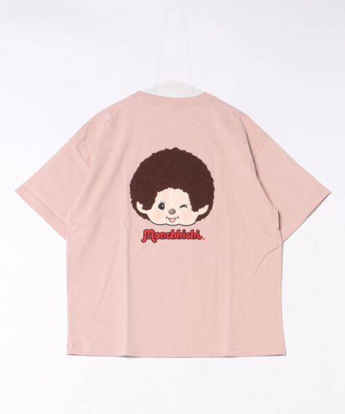 Salong hameu(サロン ハミュー)の「モンチッチ サガラ刺繍バックプリントTシャツ/ビッグシルエット レトロキャラ 韓国人気 ストリート ユニセックス(Tシャツ/カットソー・レディース・ホワイト/ピンク/ブラック・S/M/L)」の5枚目の写真